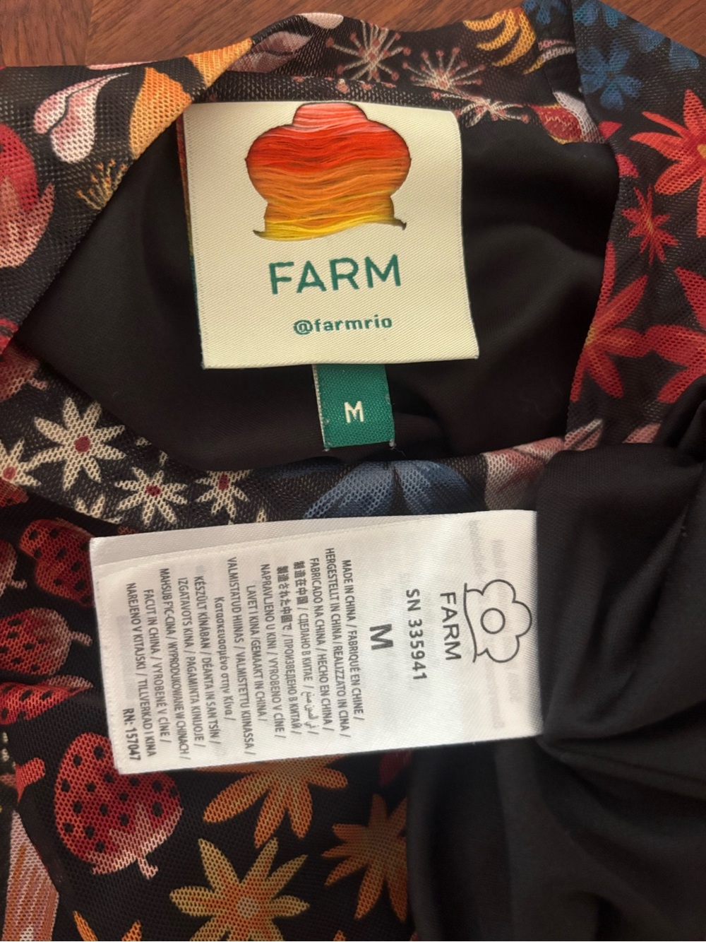FARM Rio Ruched Mesh Mock Neck Top - Picture 6 of 6